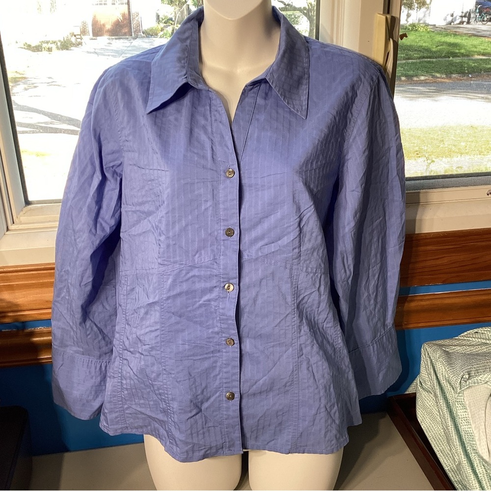 Rafaella Light Blue Button Up Dress Shirt Size 12